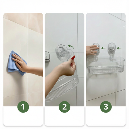 Estante de pared autoadhesivo transparente estante para ducha baño