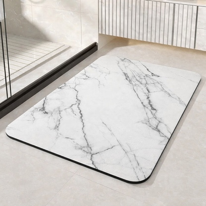 Bath Mat Diatomaceous Earth Quick-Drying Non-Slip Marble Look
