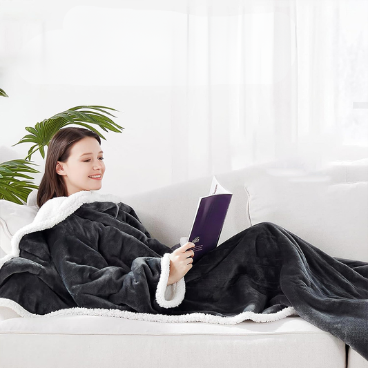 Portable Heating Blanket Fleece Sherpa Warm Blanket for Adults