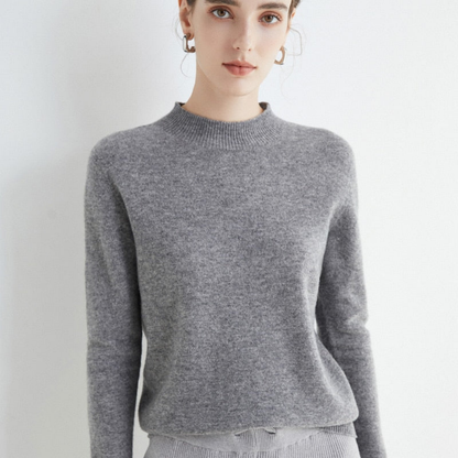 Pull femme cachemire élégant doux manches longues tricot