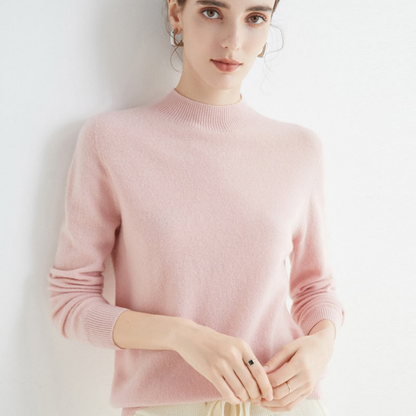 Pull femme cachemire élégant doux manches longues tricot