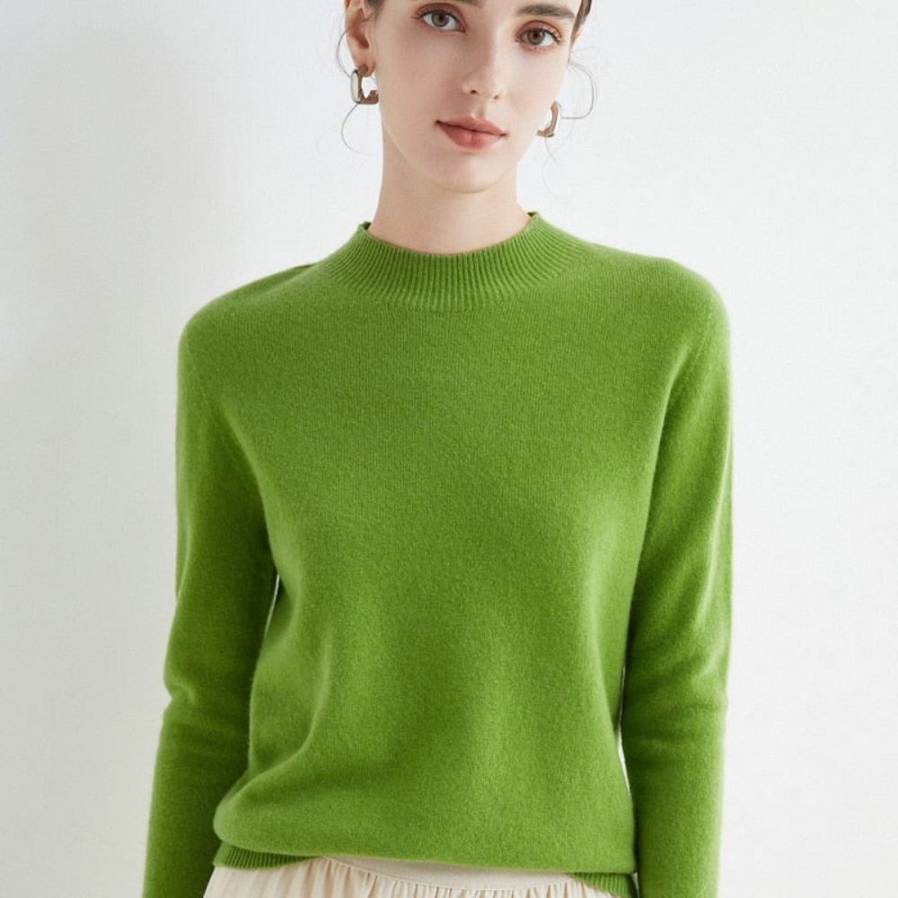 Pull femme cachemire élégant doux manches longues tricot