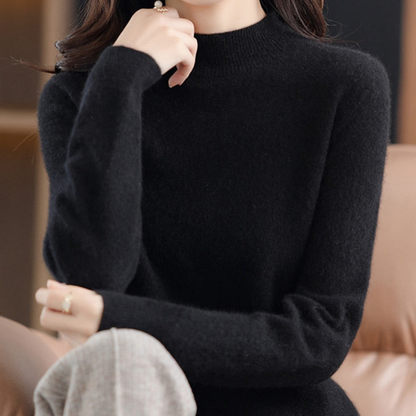Pull femme cachemire élégant doux manches longues tricot