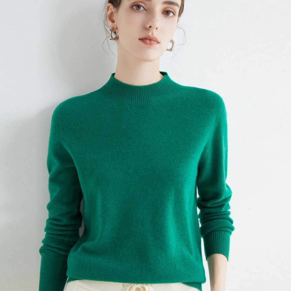 Pull femme cachemire élégant doux manches longues tricot