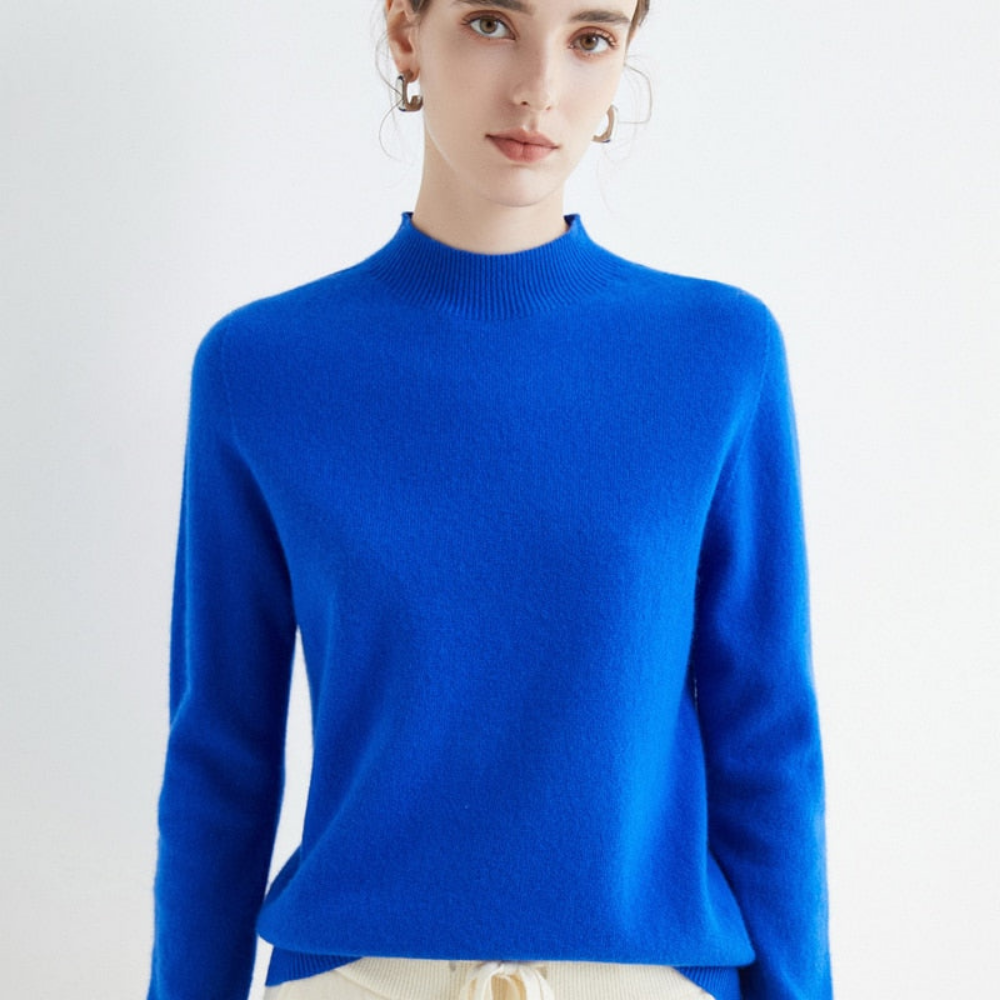 Pull femme cachemire élégant doux manches longues tricot