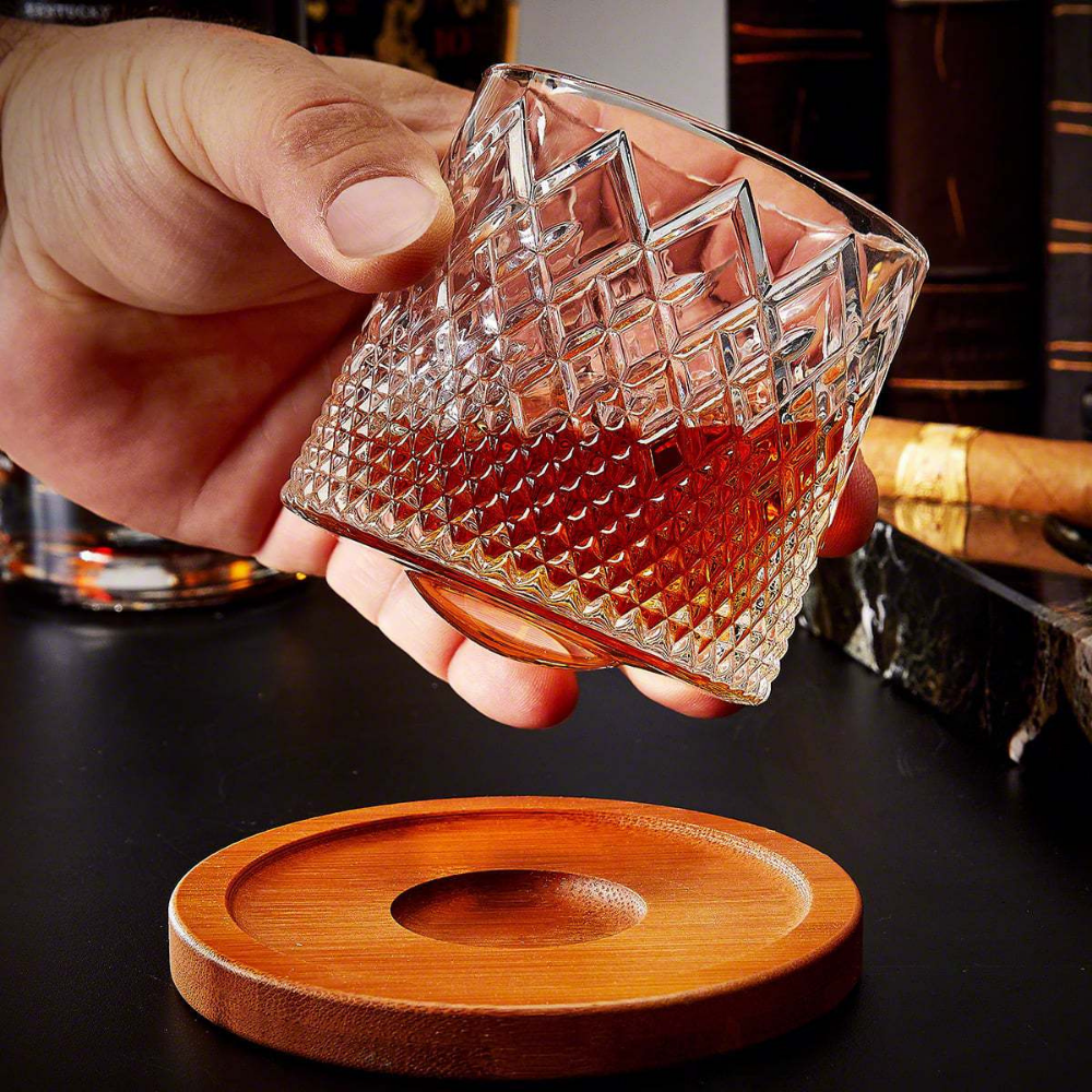 Verre à whisky verre tournant cristal design aération