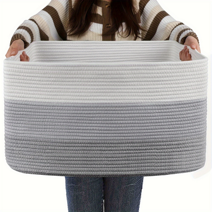 Storage Basket Laundry Basket Fabric Woven Rectangular