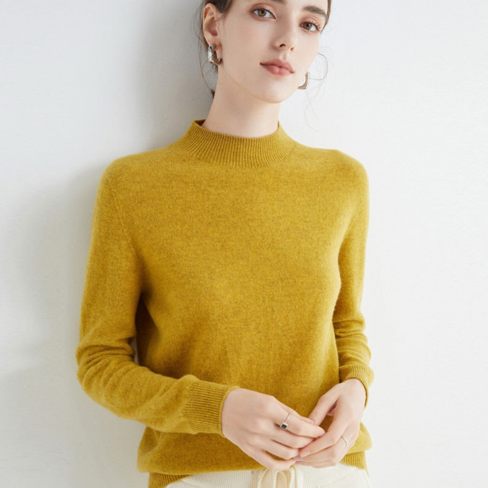 Pull femme cachemire élégant doux manches longues tricot