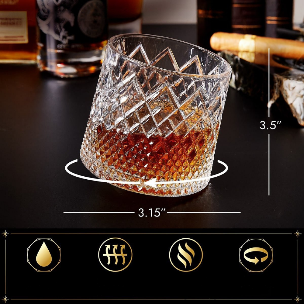 Verre à whisky verre tournant cristal design aération