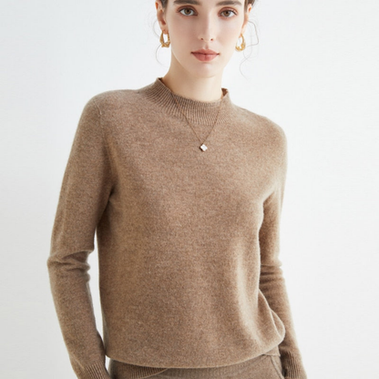 Pull femme cachemire élégant doux manches longues tricot