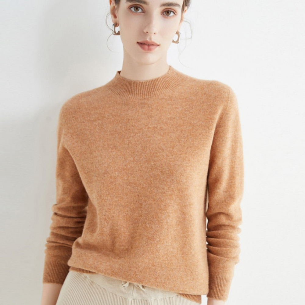 Pull femme cachemire élégant doux manches longues tricot
