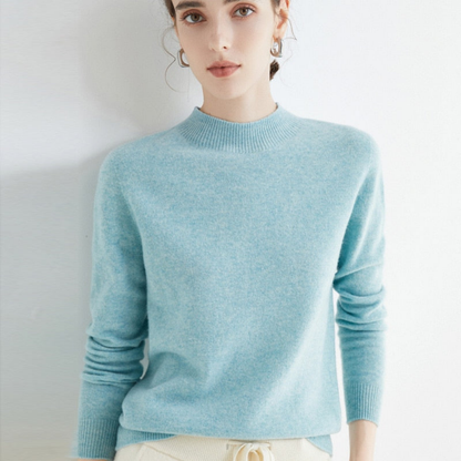 Pull femme cachemire élégant doux manches longues tricot