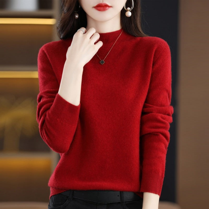 Pull femme cachemire élégant doux manches longues tricot