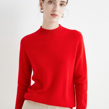 Pull femme cachemire élégant doux manches longues tricot