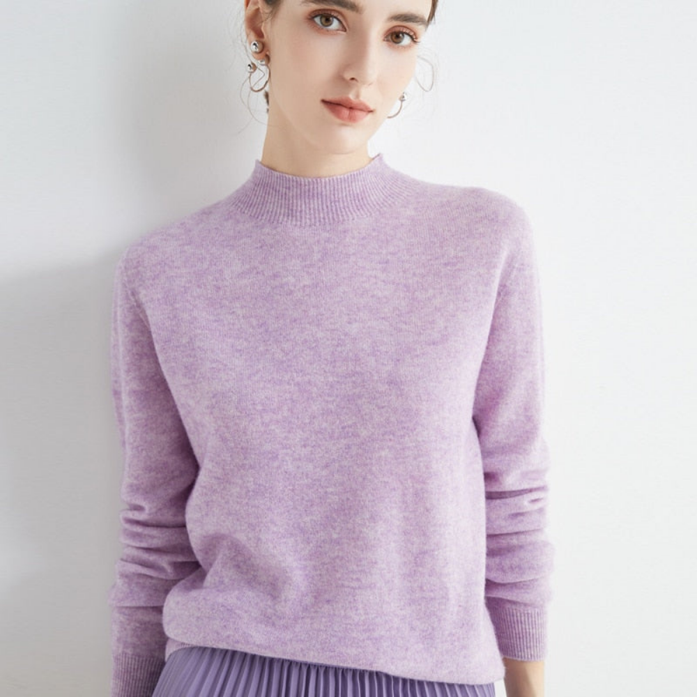 Pull femme cachemire élégant doux manches longues tricot