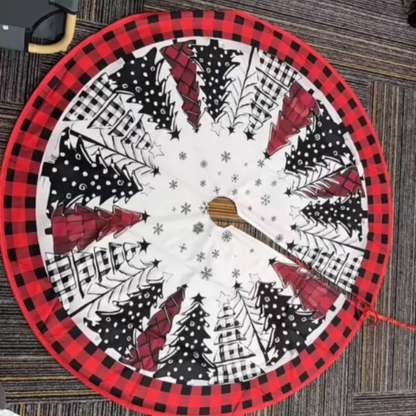 Weihnachtsbaumdecke Patchwork Rund Stoff Dekoration Gepolstert Handgenäht