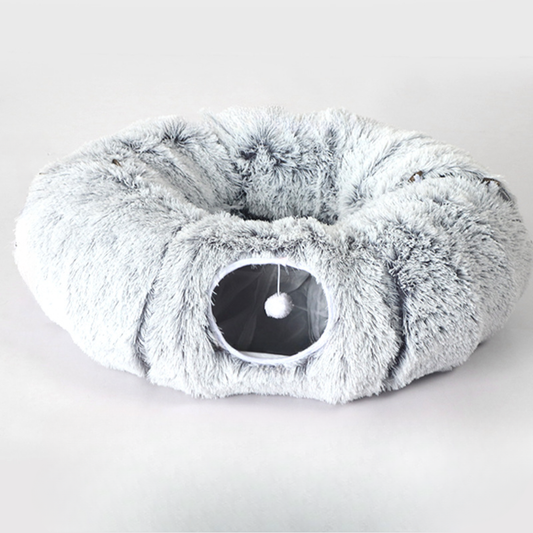 Katzenbett Tunnel Spielhaus Weiches Plüsch Geschenk Haustierbett