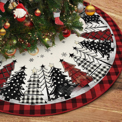 Weihnachtsbaumdecke Patchwork Rund Stoff Dekoration Gepolstert Handgenäht