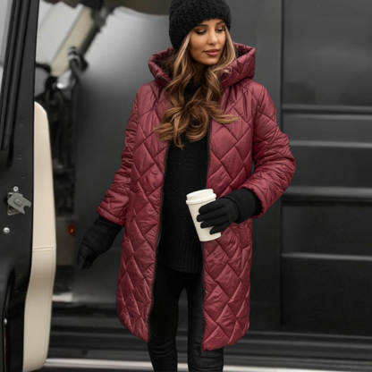 Cappotto invernale donna Piumino lungo Cappuccio Caldo Quotidiano