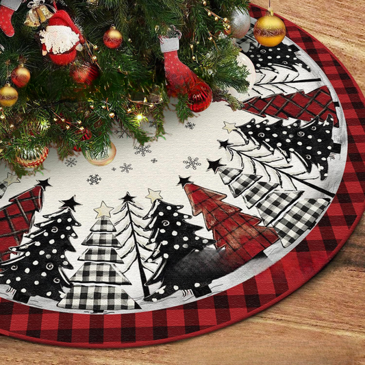 Weihnachtsbaumdecke Patchwork Rund Stoff Dekoration Gepolstert Handgenäht