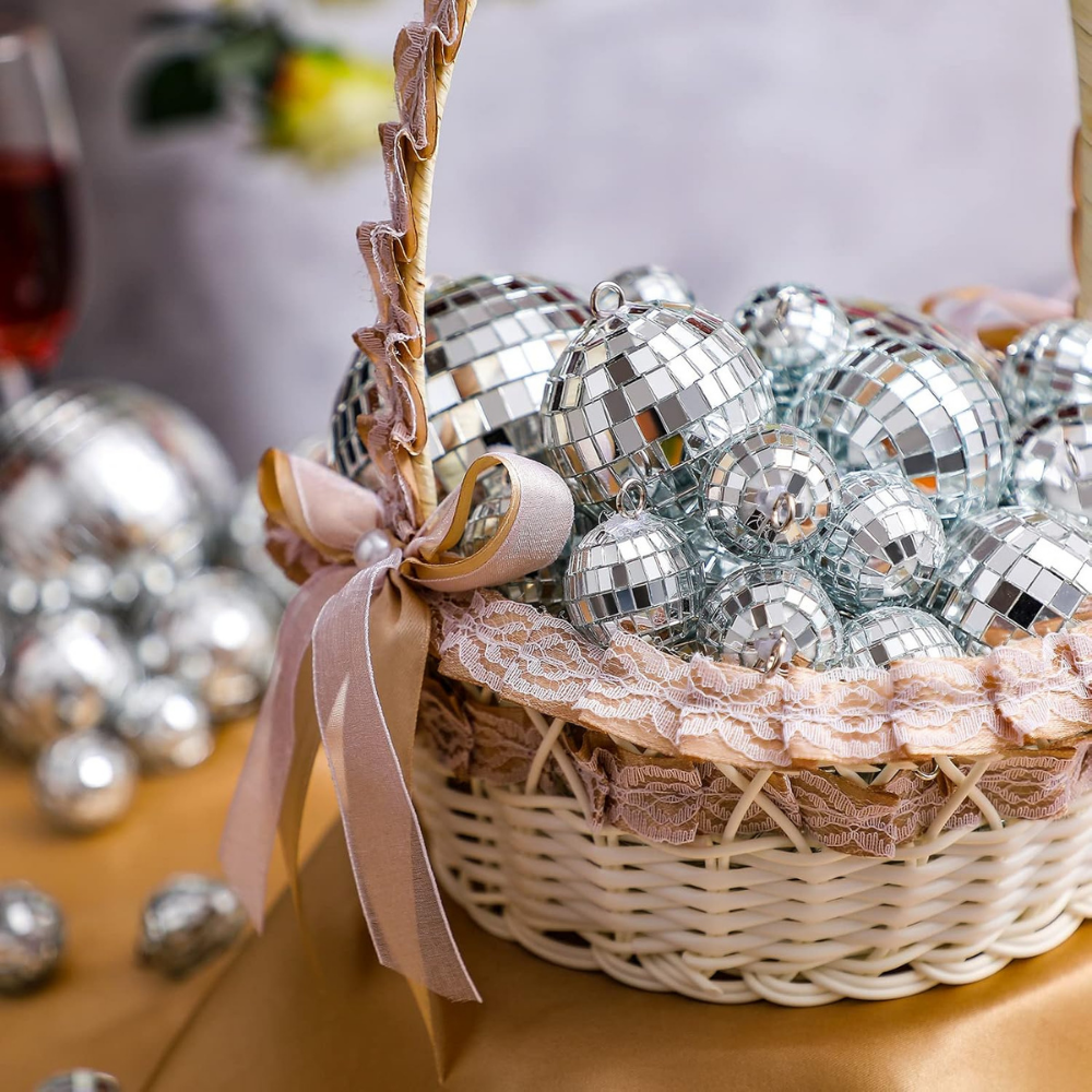 Mirror Ball Disco Decoration Set Silver Party Decoration