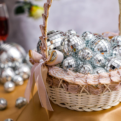 Mirror Ball Disco Decoration Set Silver Party Decoration