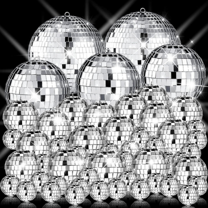 Mirror Ball Disco Decoration Set Silver Party Decoration