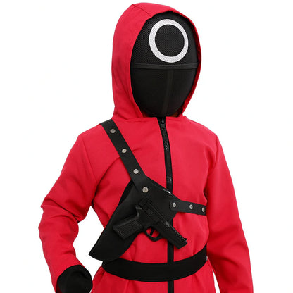 Halloween Costume Kids Red Overall with Mask