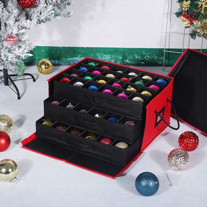 Storage Box Christmas Ornaments Stackable Fabric Organizer