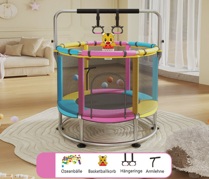 Trampolin Rund Kinder Sicherheitsnetz Boxsack Basketball Schaukel