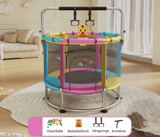 Trampolin Rund Kinder Sicherheitsnetz Boxsack Basketball Schaukel