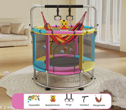 Trampolin Rund Kinder Sicherheitsnetz Boxsack Basketball Schaukel