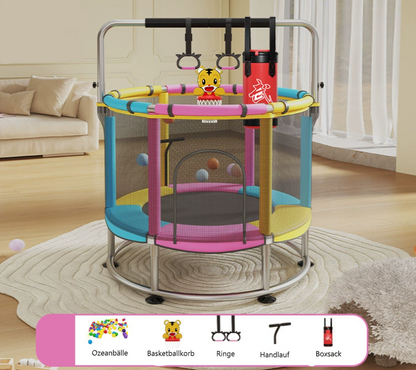 Trampolin Rund Kinder Sicherheitsnetz Boxsack Basketball Schaukel