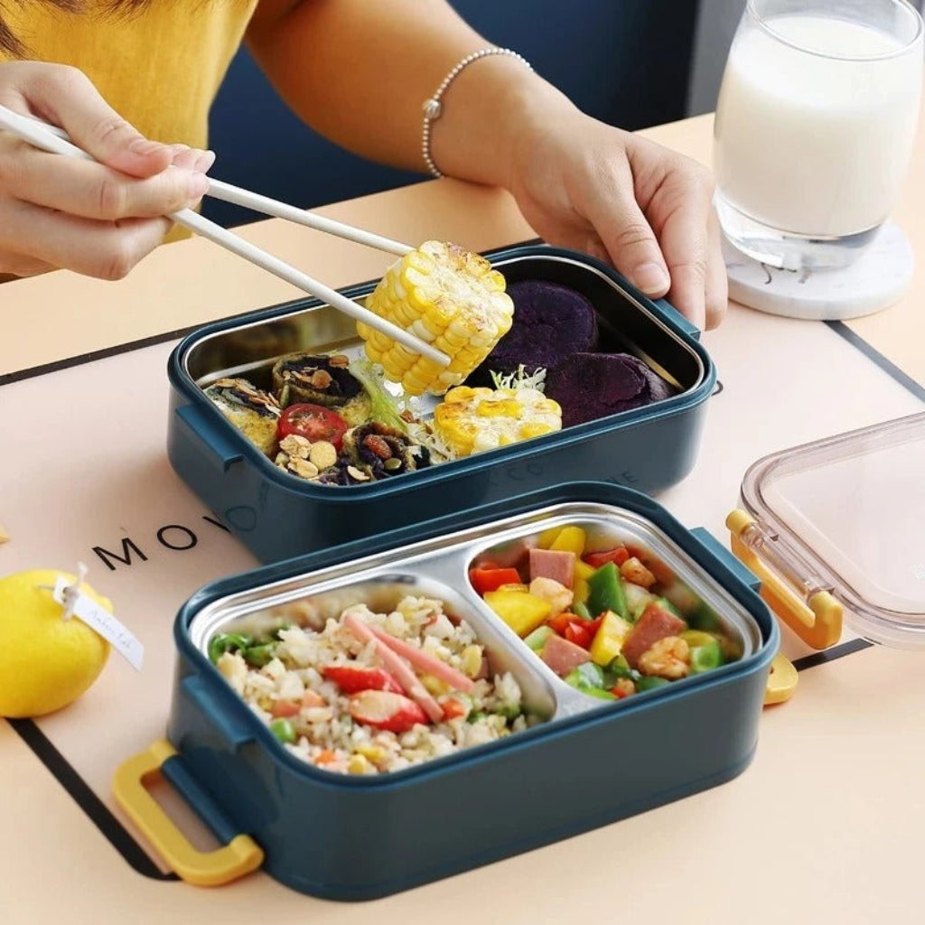Lunch Box In Acciaio Inox Isolata Antiperdita Con Coperchio