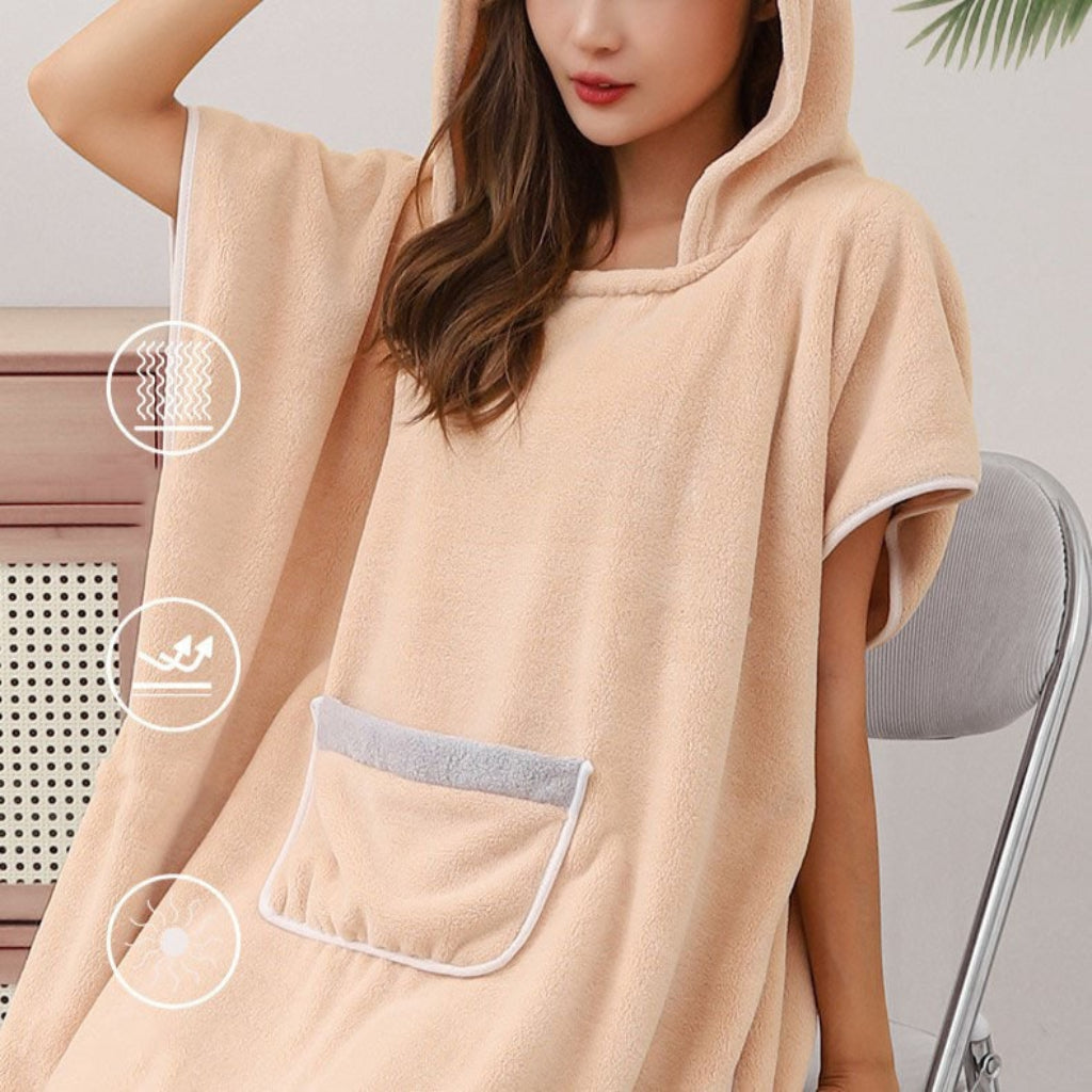 Kapuzen Badeponcho Taschendesign - Image 1