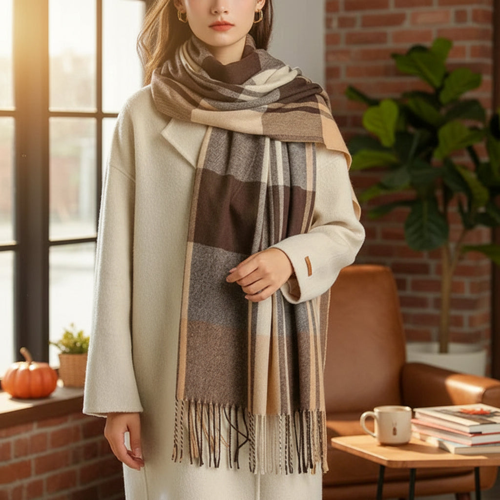 Karierter Schal Warm Oversized Design - Image 3