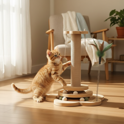 Katzen Aktivitätscenter Spielstation Interaktiver Kratzbaum - Image 9