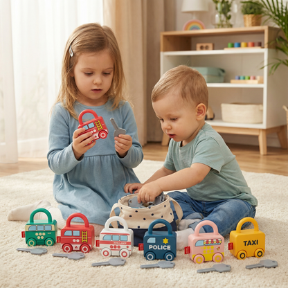 Kids Learning Toy Shape Sorting Key Lock Motor Skills Toy