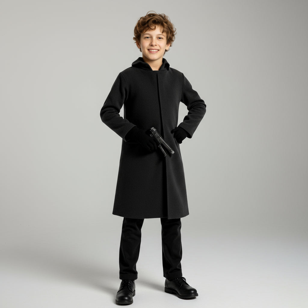 Schwarzes Kapuzen Kostüm Unisex Outfit