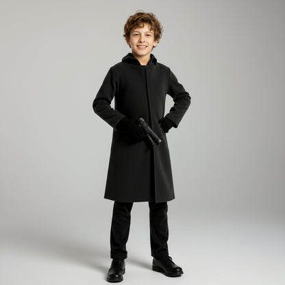Schwarzes Kapuzen Kostüm Unisex Outfit