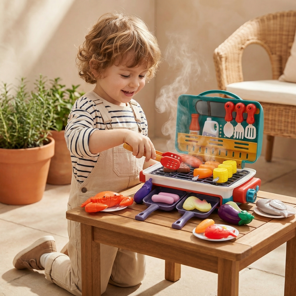 Kids Kitchen BBQ Play Grill Toy Grill Set Kids Kitchen Set