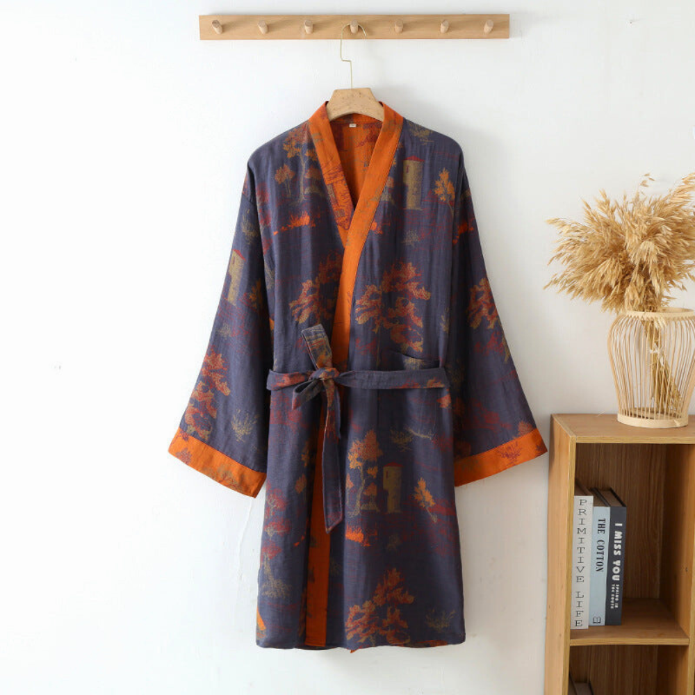 Kimono Bademantel Baumwolle Gürtel - Image 1