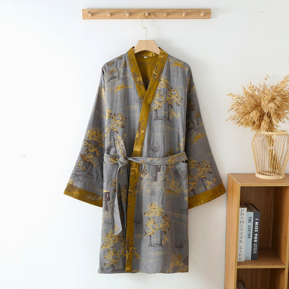 Kimono Bademantel Baumwolle Gürtel - Image 3