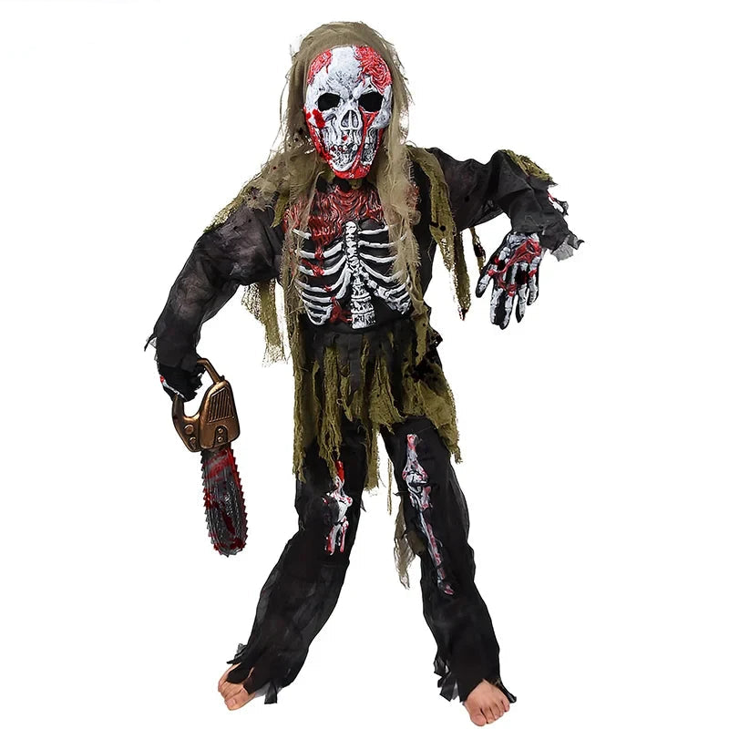 Kinder Halloween Kostüm Zombie Kostüm Skelett Kostüm Gruselig - Image 1
