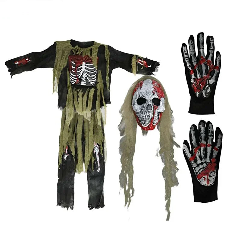 Kinder Halloween Kostüm Zombie Kostüm Skelett Kostüm Gruselig - Image 4
