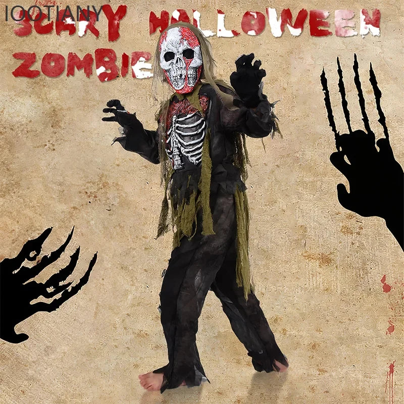 Kinder Halloween Kostüm Zombie Kostüm Skelett Kostüm Gruselig - Image 5
