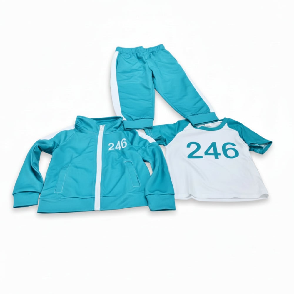 Kinder Trainingsanzug Kostüm Trainingsanzug Kostüm Set Kapuze Streifen - Image 7