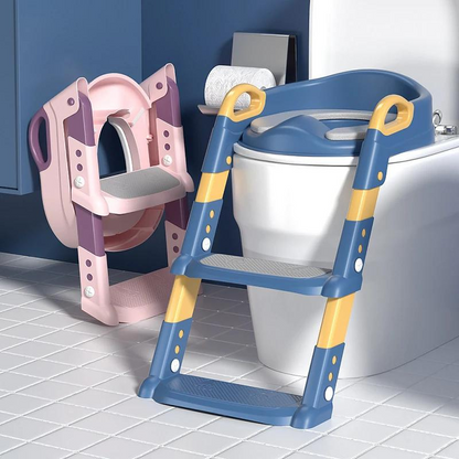 Children's toilet seat with ladder plastic