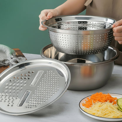 Évier en acier inoxydable Passoire de cuisine Ensemble coupe-légumes