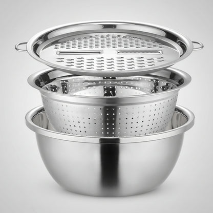 Évier en acier inoxydable Passoire de cuisine Ensemble coupe-légumes